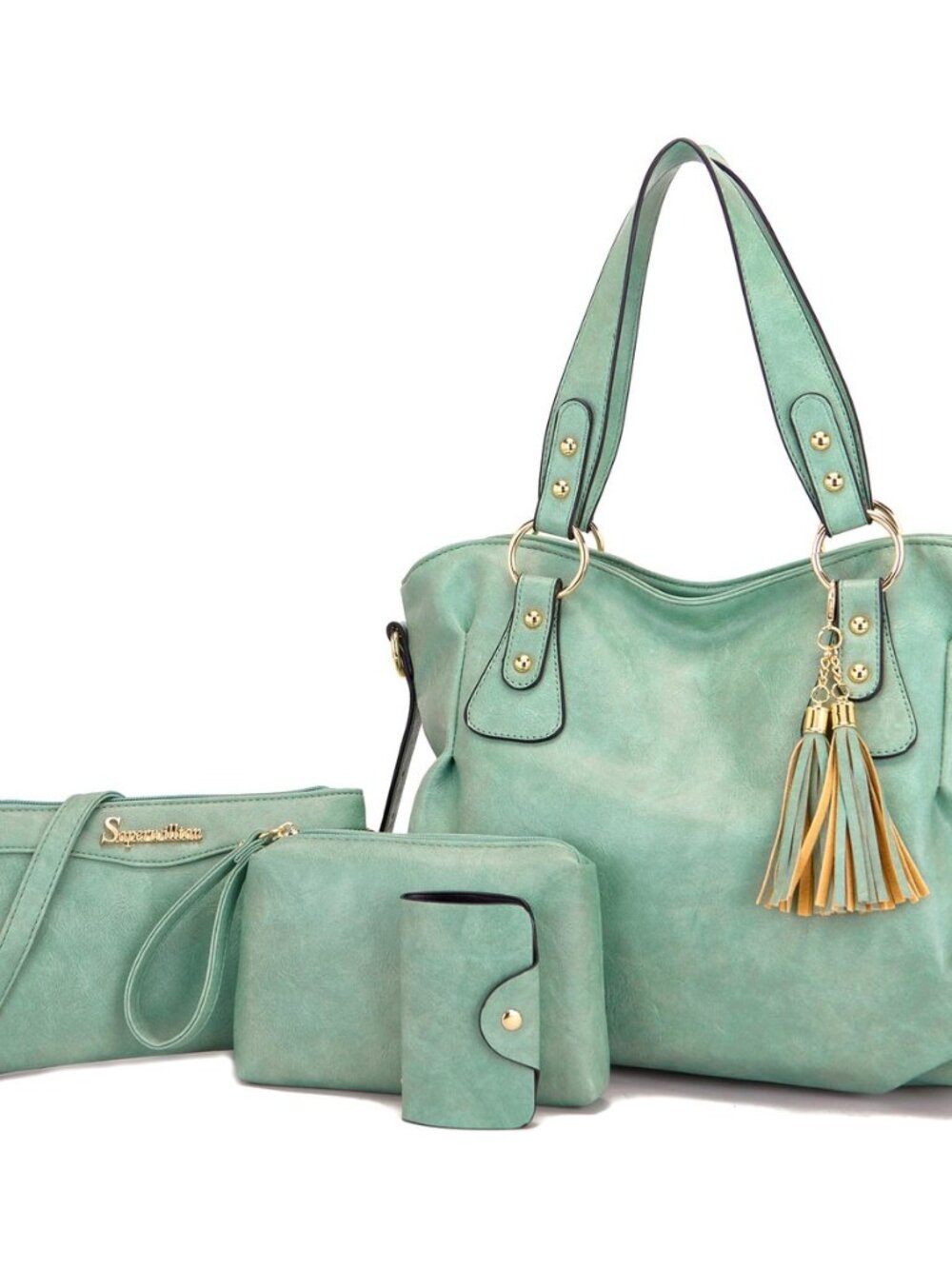 Fashion Handbag Women Shoulder Bag Hobo Tote Purse Set 4pcs
